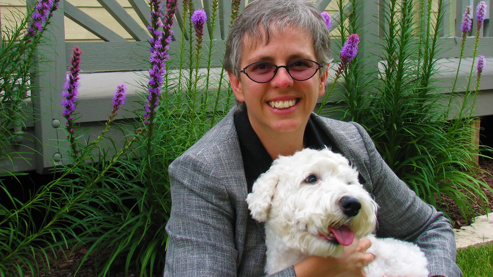 Marla Berkowitz with her dog, Hannah