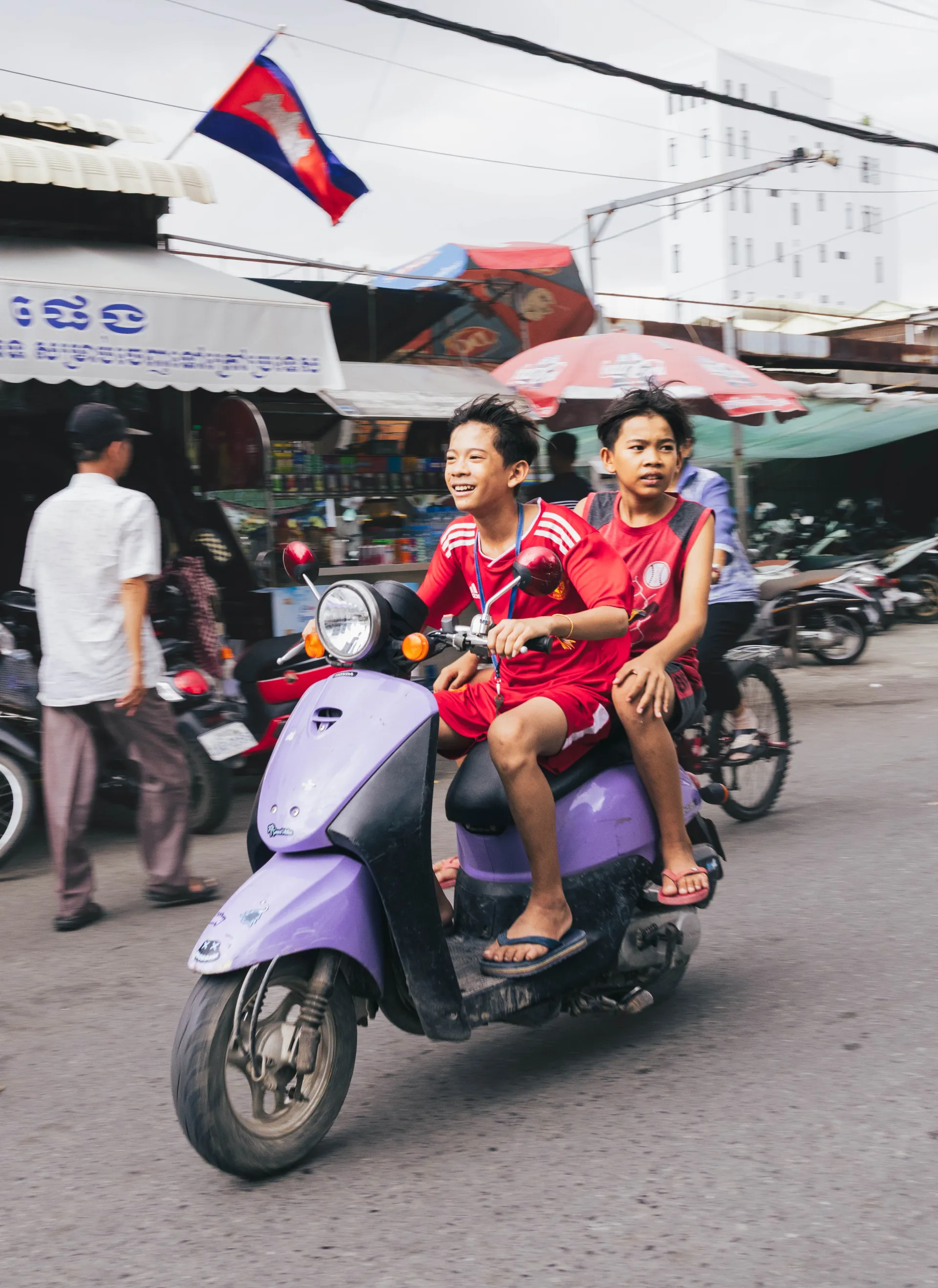 Kids on a motorbike in Phnom Penh